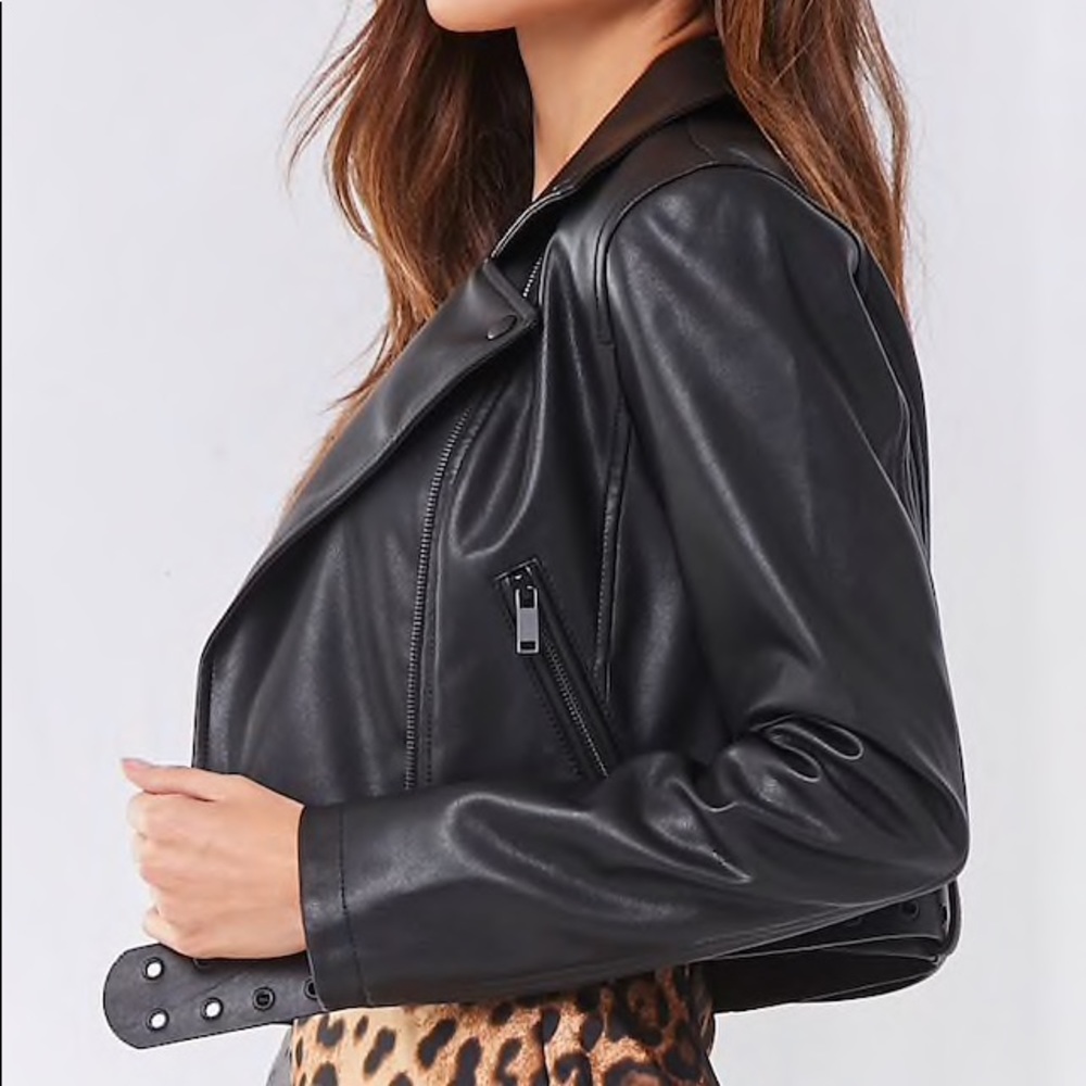 Cropped Leather Jacket (worn once)
